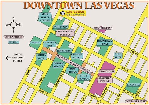 map downtown las vegas hotels.